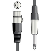 QTX XLRF to 1/4 inch Mono Jack Mic Lead (6m)