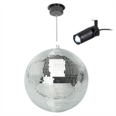 Thor 30cm Mirrorball Silver inc motor & pinspot