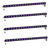 4x Jb Systems LED UV-BAR 18 Blacklight UV Batten Light 18 x 3W LED