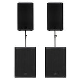 Bundle of 2x RCF SUB 15-AX Subwoofer 15" 2200w with 2x RCF ART912-AX Active Speaker 12" 2100w and Poles