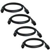 4x Neutrik 0.5M Power Cable TRUE1 male/female 2.5 mm²