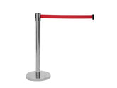 Eurolite-Absperrsystem mit einziehbarer Red Belt-Warteschlange zur Massenkontrolle