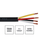 eLumen8 TOUR 4-adriges 4 x 4,0 mm2 Lautsprecherkabel SP4X4.0B, 100 m Trommelschwarz