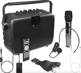 E-Audio Portable PA Speaker With 1 Handheld and 1 Headband UHF Radio Microphone