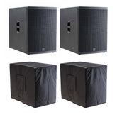 2x Audiophony Myos18ASub Caisson de Basses 18" 1000W RMS avec Housses