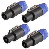 4x Roar Speakon Connector 4 Pole Male Speaker Plug