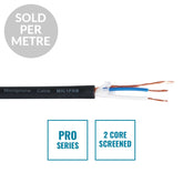 Câble de microphone eLumen8 PRO blindé à 2 conducteurs MIC1PRB, longueur coupée noir