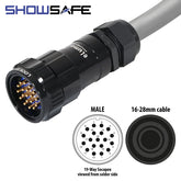 eLumen8 Socapex 19-Pin Line Male Socket 16-28mm