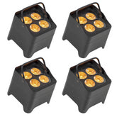 4x Centolight Q-AIR Mini LED RGBWAUV Battery PAR 12w