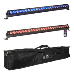 2x Ibiza Light 1M LED Batten inc. Carry Bag & Remote