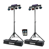 2x Equinox Microbar Multi System Reloaded Beleuchtungspaket T-Bar Derby UV Strobe DJ Disco