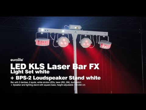 EUROLITE Set LED KLS Laser Bar FX Light Set blanc + socle carré blanc