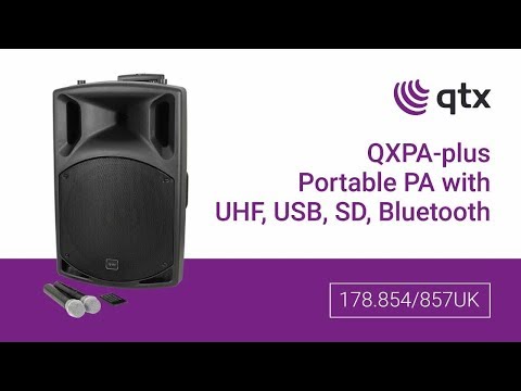 QTX 12" Active Portable PA with UHF, USB, SD and Bluetooth