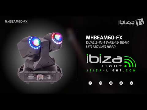 Ibiza Dual 2-en-1 Wash & Beam LED Lyre avec contrôle DMX Disco DJ