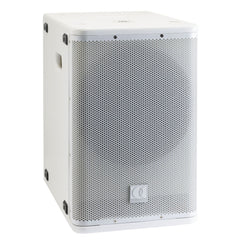 Audiophony iLINEsub12Aw Verstärkter 12-Zoll-Subwoofer 700 W + 700 W mit integriertem DSP – Weiß