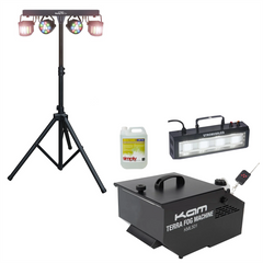 KAM Terra Fog Machine Low Smoke Machine Mister Kool 700W & Derby FX Bar / Strobe