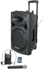 Ibiza Sound 15" 800W tragbares Bluetooth-PA-System + UHF-Funkmikrofon *B-Ware
