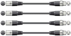 4 x 20M DMX Lighting XLR Signal Cables / Leads 110 Ohm