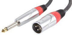 Pulse 3P XLR Male to 1/4" Jack Mono 3M cable lead DJ Disco PA System