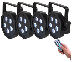 4x ADJ Mega TRIPAR Profile Plus inc. Remote