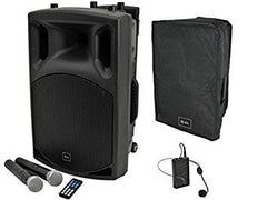 QTX QX12PA Portable PA System Battery Bluetooth USB Sound 2 x Wireless Handheld