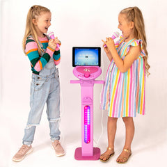 Einfache Karaoke-Bluetooth-Karaoke-Maschine mit Singalong-Sockel für Kinder, Rosa