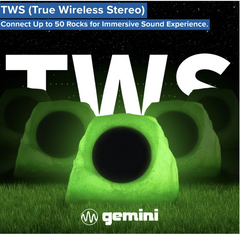Gemini Sound GHRK-500LTMS Bluetooth Rock Speaker Garden Granite