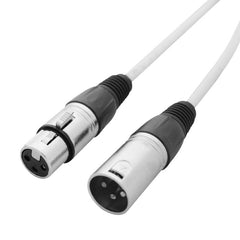 LEDJ 2m 3-Pin Male XLR - 3-Pin Female XLR DMX Cable (White Sheath)