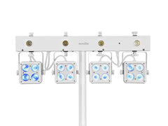 Eurolite LED KLS-180 Ensemble d'éclairage compact Boîtier blanc 4 x éclairage spot RGBW