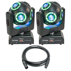 2x Ibiza Saturne DMX Moving Head Revolving Disco Ball Light Effect