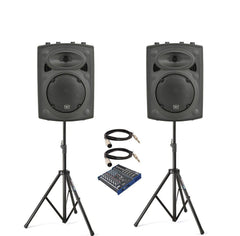 2 x QTX QR10K haut-parleur actif PA Sound System Mixer DJ Disco Band Package