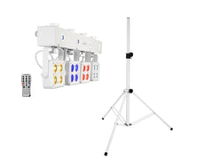 Eurolite Set LED KLS-180 blanc + Support d'enceinte BS-2 EU Blanc
