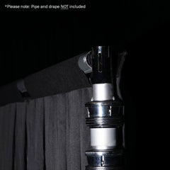 LEDJ 3 x 2.5m Black Pleated Pipe and Drape Curtain