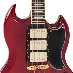 Vintage Vs6 3 Pick Up Guitar - Gold Hardware - Cherry Red