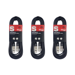 3x Stagg 6m XLR-Kabel