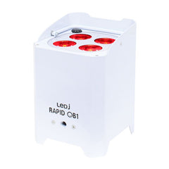 LEDJ White Rapid QB1 Hex LED Uplighter Batterie Drahtlose LED-Beleuchtung DMX Disco DJ