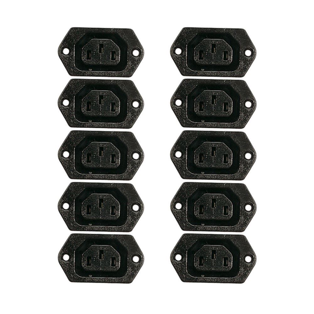 10 x IEC Female Chassis Mains Kettle Socket mounting 240V Socket Inlet ...