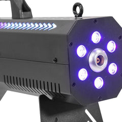 2x Mac Mah Fog Blaster 1500 RGB Handheld Portable 1500W Smoke Machine inc 5L Fluid