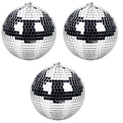 3x Thor Mirrorball 20cm 200mm Silver Mirror Ball
