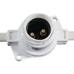 eLumen8 10m BC Heavy Duty White Rubber Festoon, 0.33m Spacing with 16A Plug and Socket