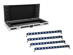 Eurolite Set 4X Barre Led-12 Qcl Rgb+Uv Bar + Boitier