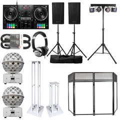 Ultimate DJ Starter Kit 5 : dB Technologies B-HYPE 10 haut-parleurs, contrôleur Hercules Inpulse 500, cabine DJ, éclairage DJ, écouteurs et supports