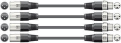 4 x 3M DMX Lighting XLR Signal Cables / Leads 110 Ohm