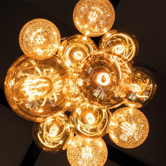 4W Dimmable LED G125 Globe Smoked Spiral Filament Lamp 2200K ES