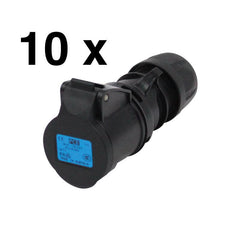 10x 16a Socket Coupler IP44 (Black)