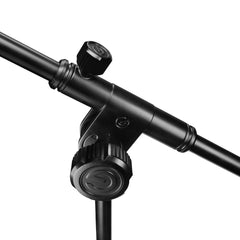 Gravity TMS 2222 Short Touring Series Microphone Stand with Round Base and 2-Point Adjustment Telescoping Boom