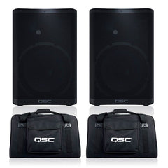 2x QSC CP12 Active Speaker 12" PA System 1000W DJ Disco Sound System inc covers