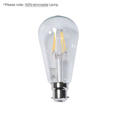 Tungsram 4.5W LED Clear ST64 Filament Lamp, B22 2700K (93115490)