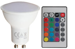 4x Lampe LED Pro Elec 4W GU10 RGBW avec télécommande Party DJ Disco Changement de couleur