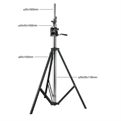 2x Thor Winch Lighting Stand 4M 100kg SWL 35mm Pole